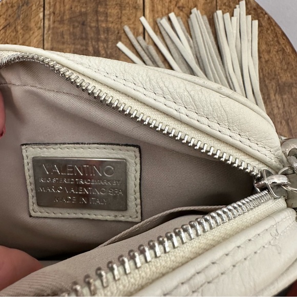 Valentino Cream Leather Crossbody with Silver Chain - Picture 8 of 8